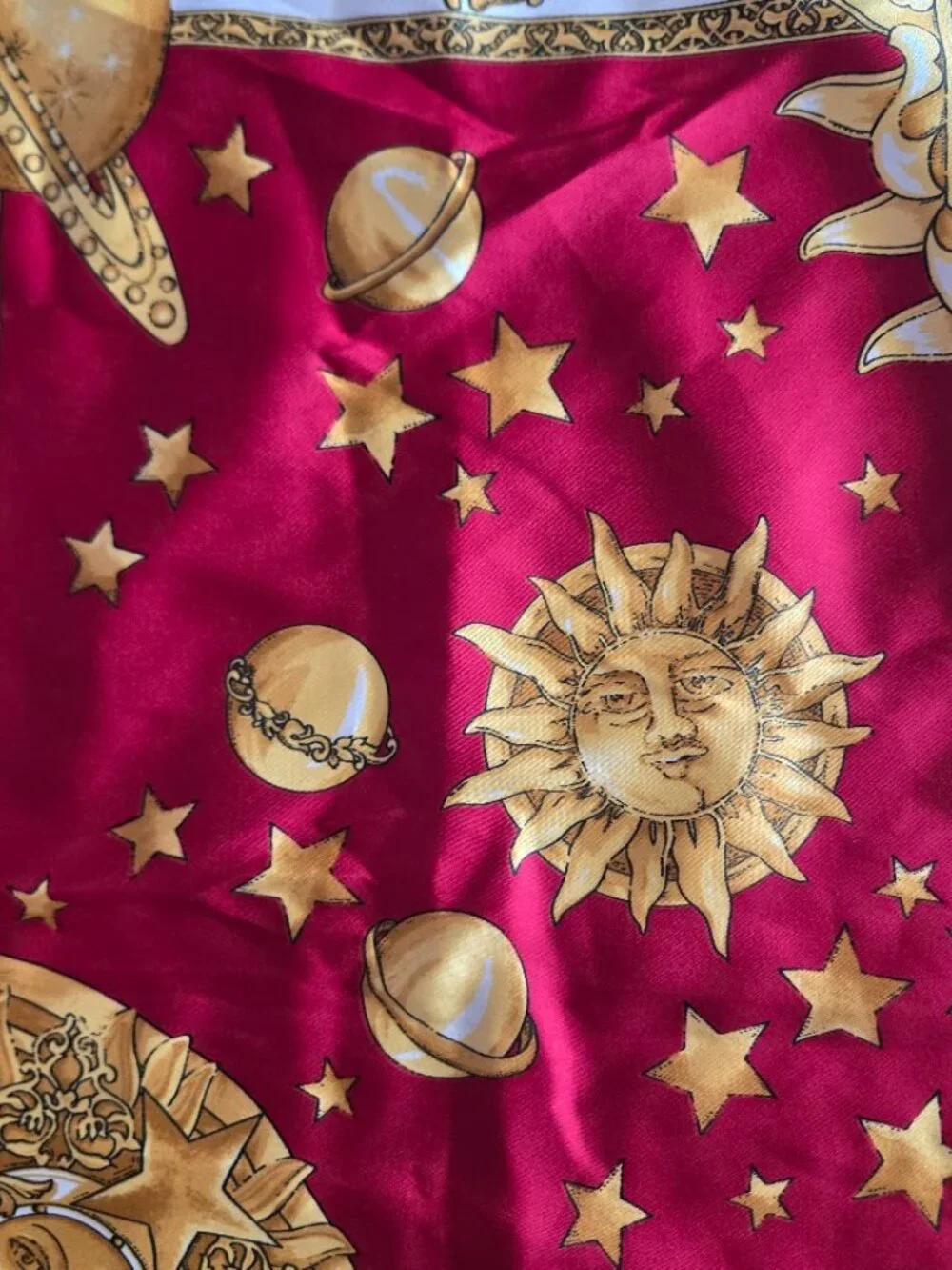 Celestial Sun Moon Zodiac Satin Feel Square Scarf
